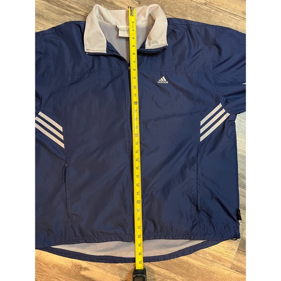 Vintage Adidas Windbreaker Zip-up Blue Nylon Mens L Y2K Retro - Picture 4 of 8
